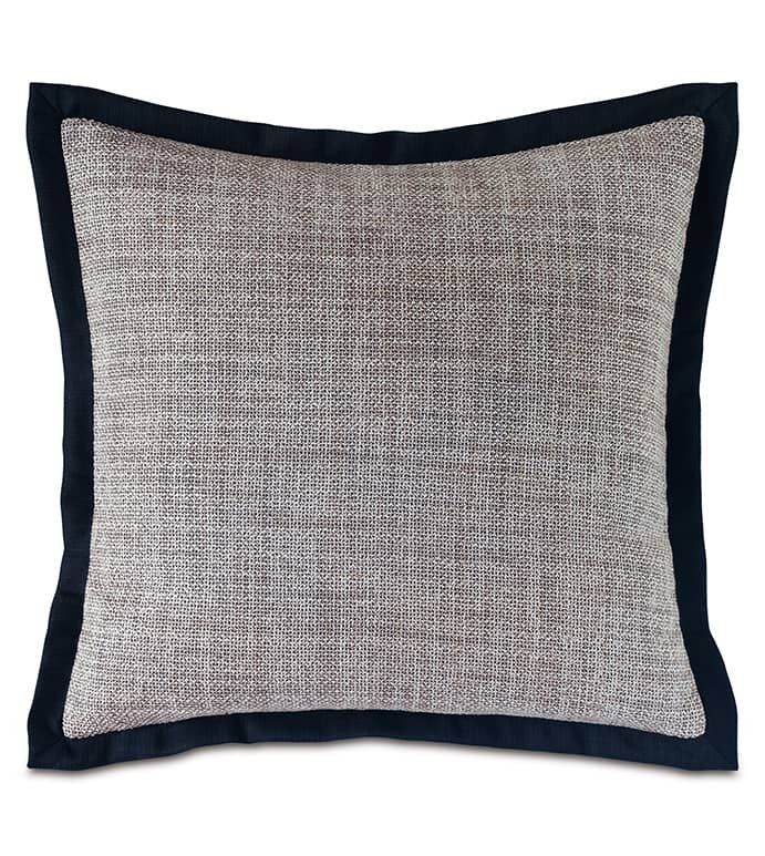Black and Neutral Taupe Euro Pillow Sham