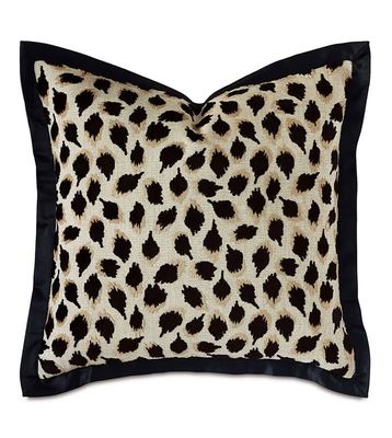 Tan and black animal print euro sham pillow