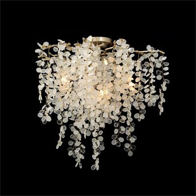 Modern crystal semi flush mount ceiling light chandelier