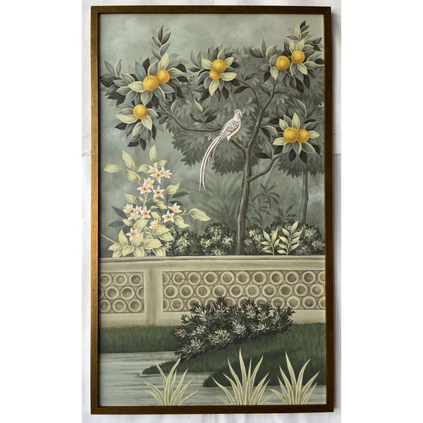 Lush Green Citrus Wall Decor in Gold Frame