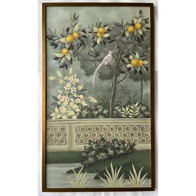 Lush Green Citrus Wall Decor in Gold Frame