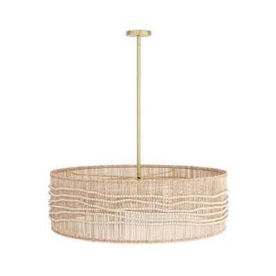 Modern organic woven drum chandelier ceiling light