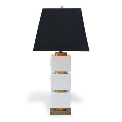 Cream Ivory Porcelain Stacked Modern Lamp