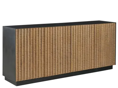 Modern Black and Brown Media Credenza