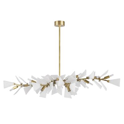 Modern Wavy Slump Glass Chandelier