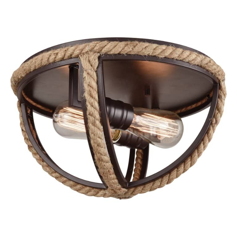 Natural Rope 13'' Wide 2-Light Flush Mount