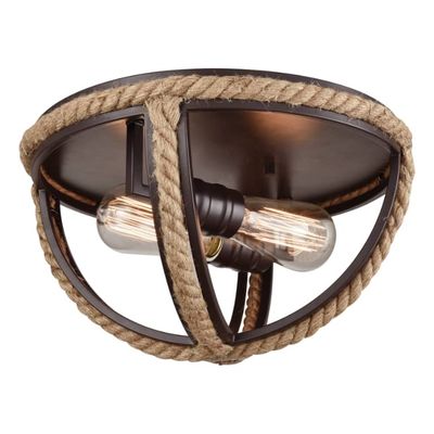 Natural Rope 13'' Wide 2-Light Flush Mount