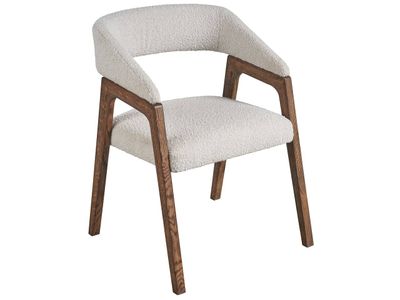 Modern White Fabric Backed Dining Armchair