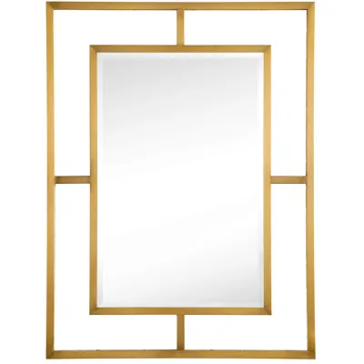 Boston 30" Rectangular Mirror, Radiant Gold