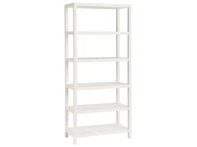Modern 6-shelf wood etagere in white