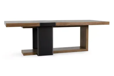 Reclaimed oak plank rectangular dining table