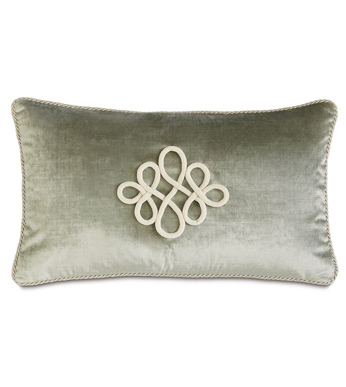 Luxury Pale Green Rectangular Lumabr Pillow Cover and Insert for Bed