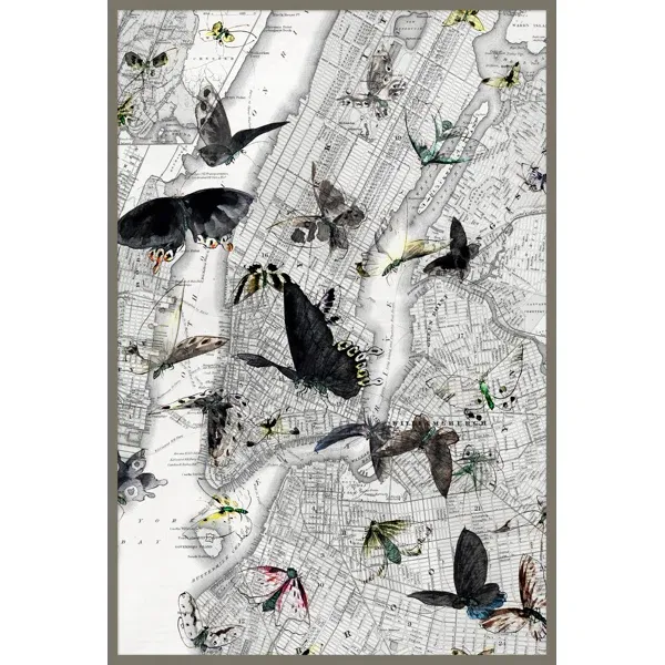 Downtown manhattan map print wall art
