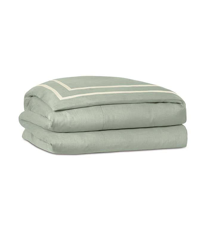Mint Green King Size Duvet Cover with Fretwork Design