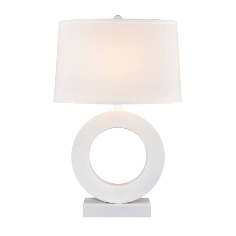 White Ring Form Large Table Lamp