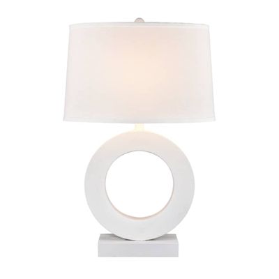 White Ring Form Large Table Lamp
