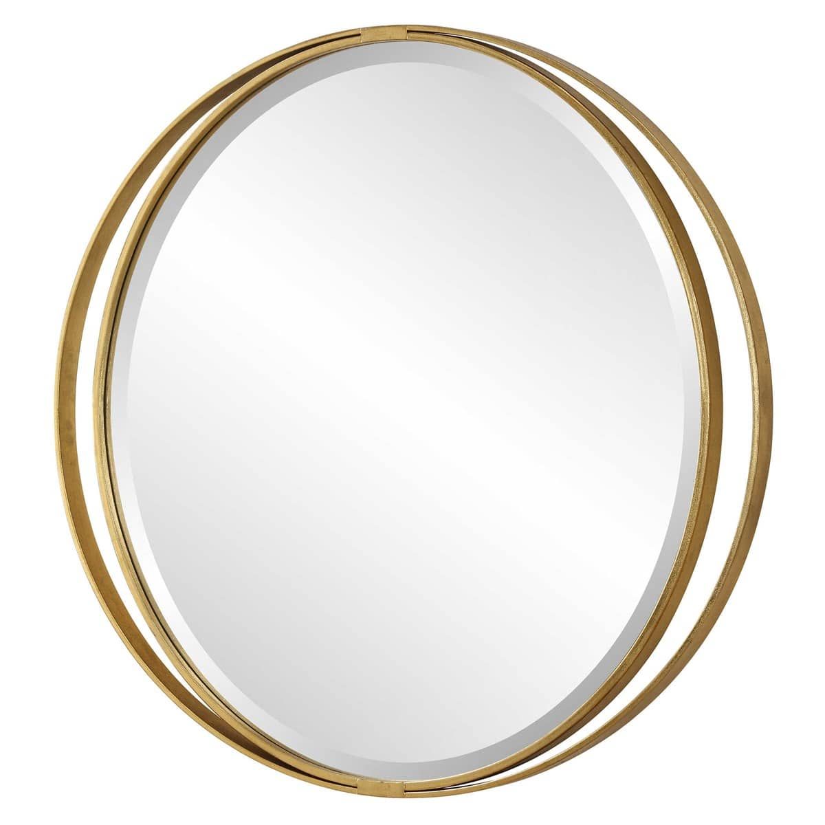 Antique Gold Round Wall Mirror - 36 Inches