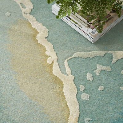 Neutral Blue Gray Seafoam Area Rug