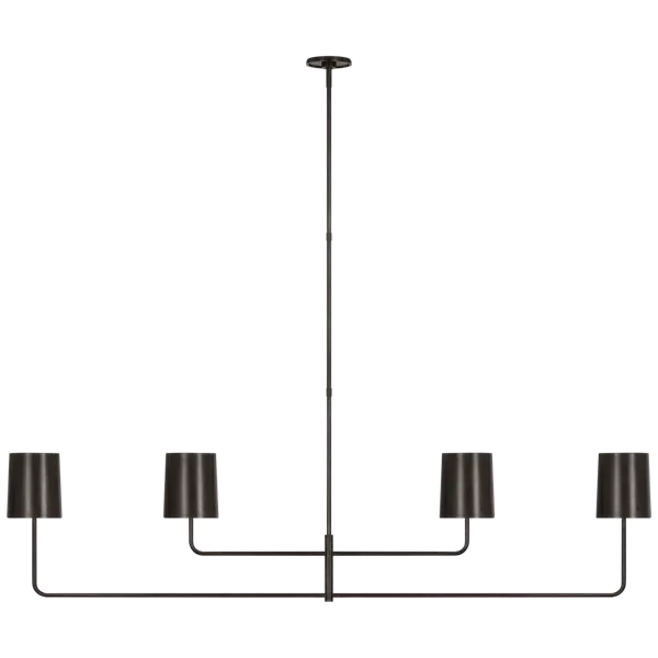 Black Modern Linear Dining Room Chandelier Light Fixture