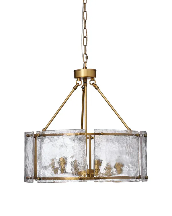  Mid Century Ice Glass Chandelier