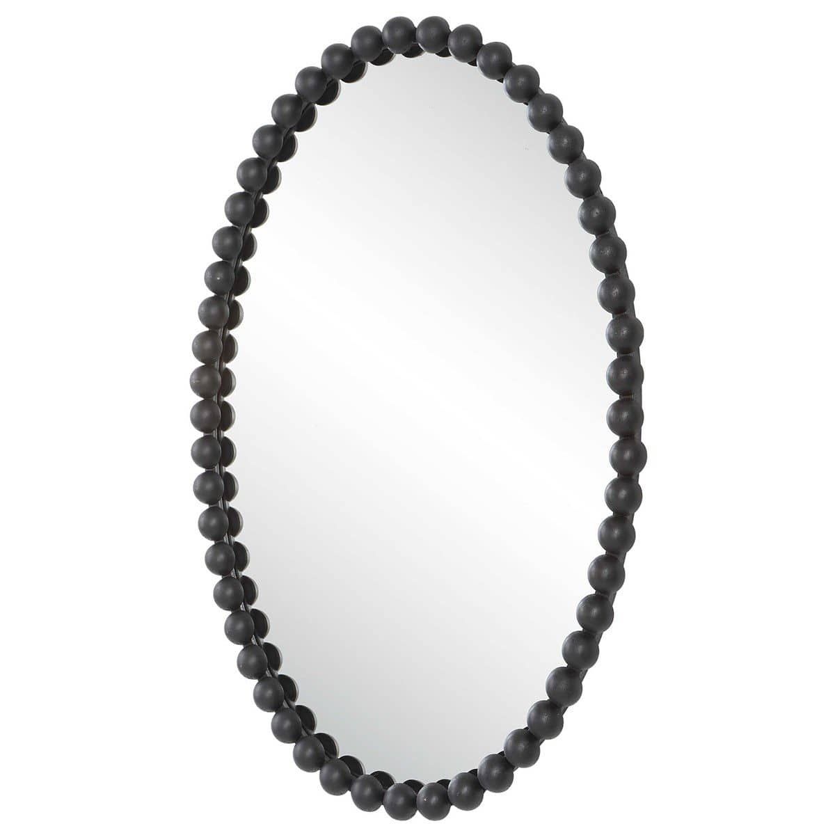 Beaded Oval Mirror Bathroom