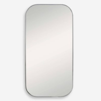 Large Polished Nickel Framed Bathroom Mirror