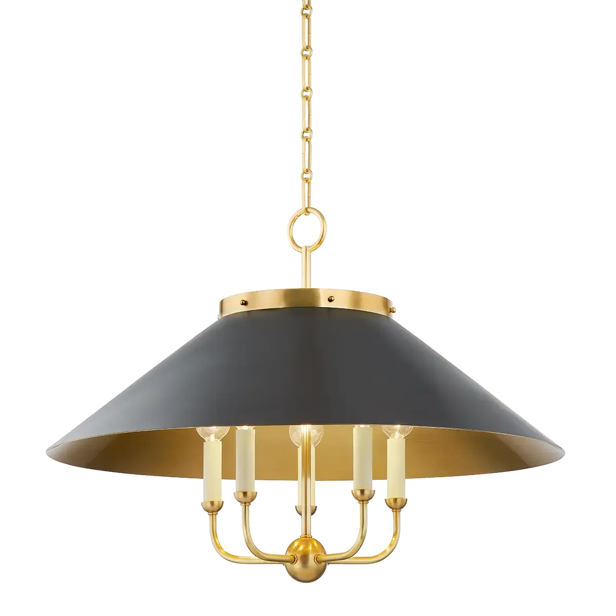 Old Style Chandelier in Black and Gold