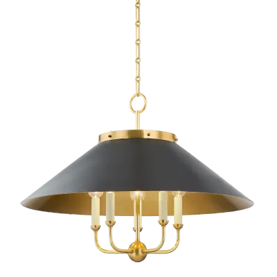 Old Style Chandelier in Black and Gold