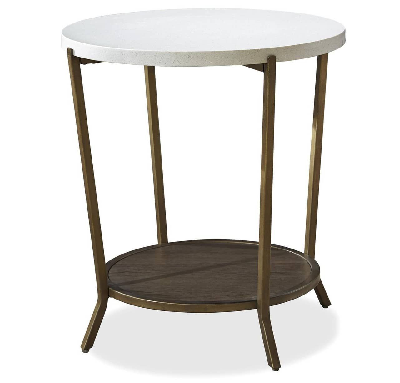 white stone top end table with storage