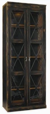 2-Door Black Display Cabinet Storage