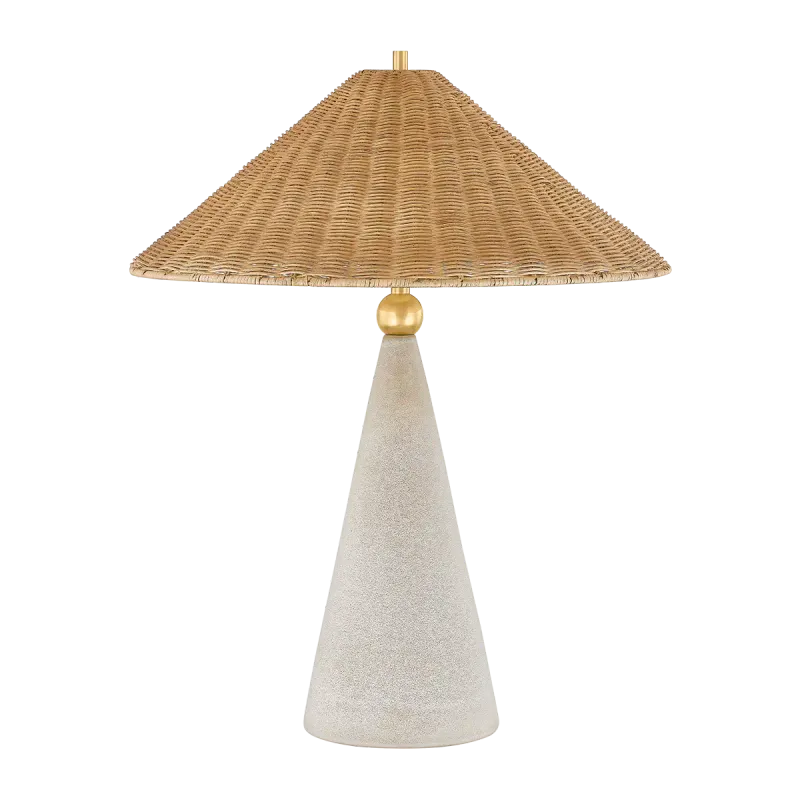 Decorative desk lamp with rattan shade