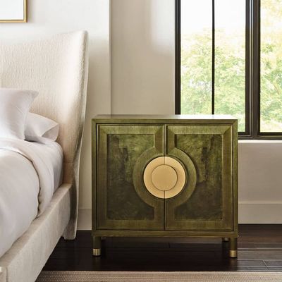 Elegant Olive Green Accent Cabinet