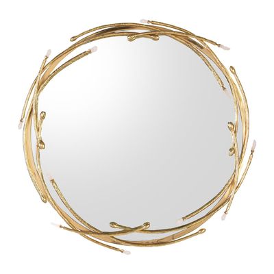 Decorative Gold Wall Mirror – 36 Inch Round