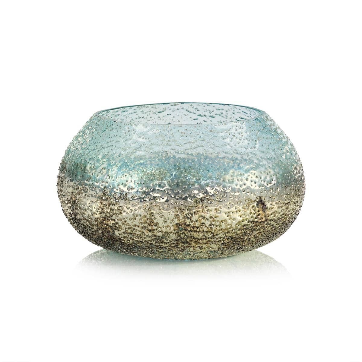 Coastal Blue Decorative Glass Bowl Vase