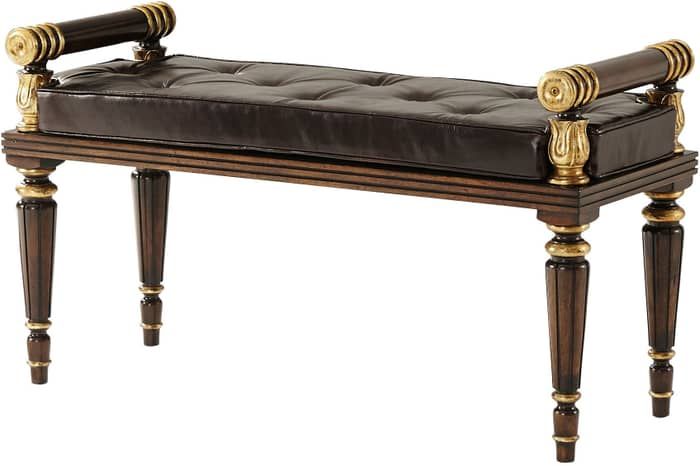 Regency-Style Wooden Hall Bench