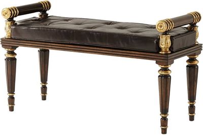 Regency-Style Wooden Hall Bench