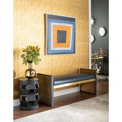 Black and Antique Brass Gold Bench