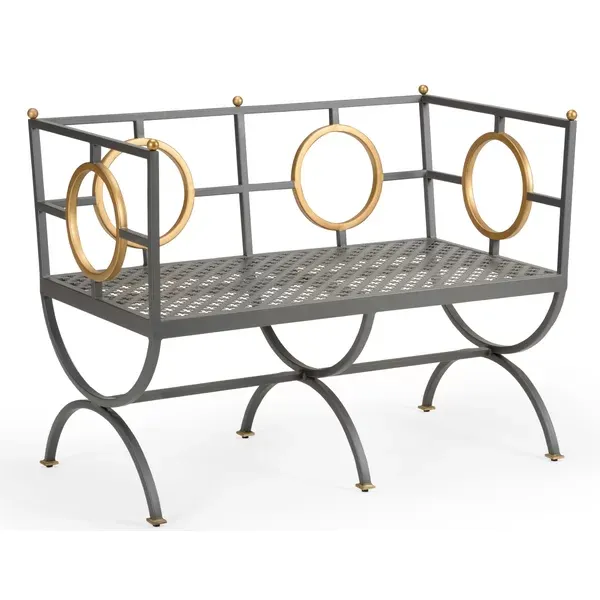 Elegant Dark Steel Entryway Bench