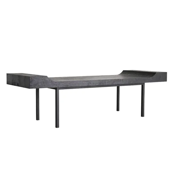 Modern Black 60-Inch Entryway Bench