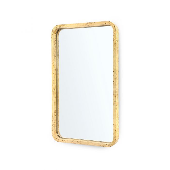 Natural Burlwood Rectangular Wall Mirror