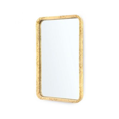 Natural Burlwood Rectangular Wall Mirror
