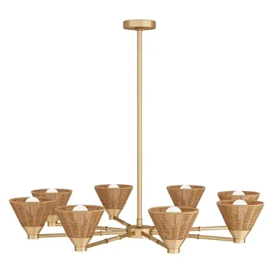Natural Rattan 8-Light Chandelier