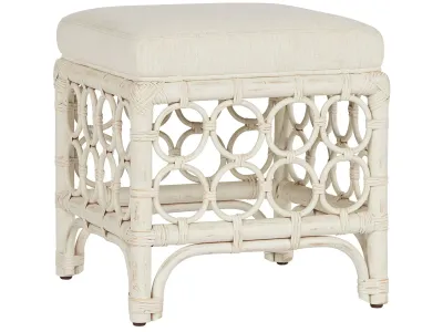 Rattan Accent Stool with Cushion