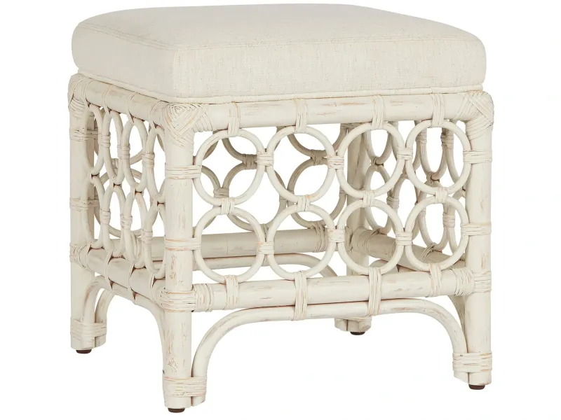Rattan Accent Stool with Cushion