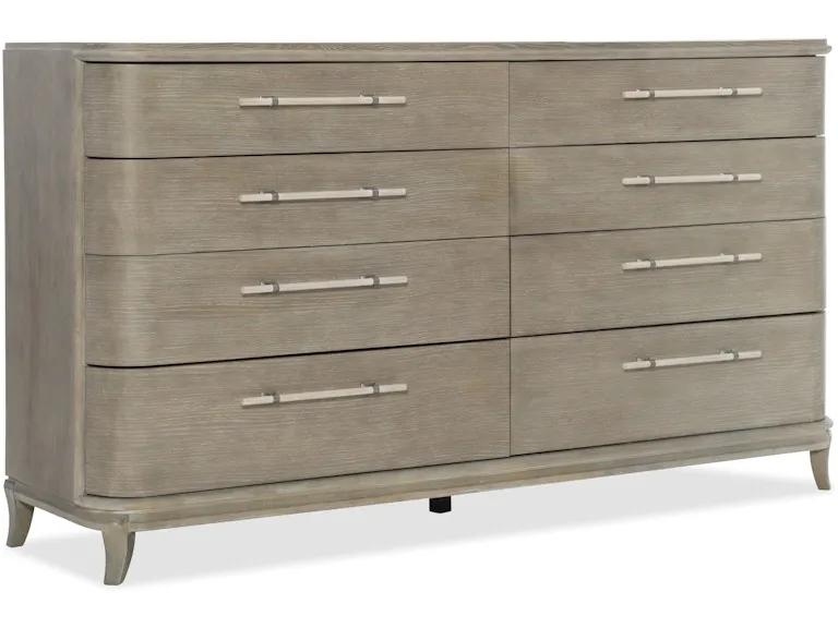 Modern Gray 8-Drawer Double Dresser
