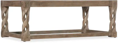 Pine Veneer Cocktail Table with Twisted Legs