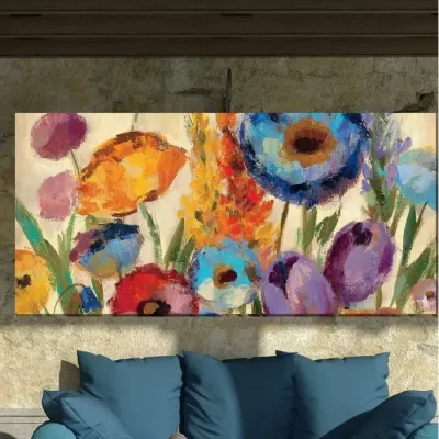 Outdoor Modern Floral Wall Canvas