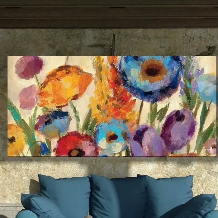 Outdoor Modern Floral Wall Canvas