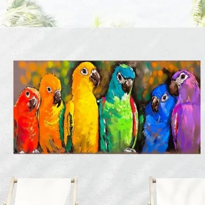 Pretty Parrots Outdoor Canvas Art