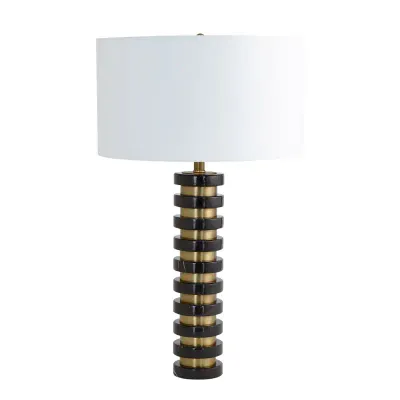 Black Marble Stack Lamp Gold and marble stacked table lamp